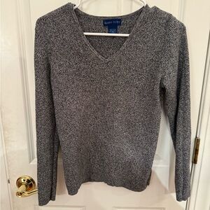 Karen Scott Women's Charcoal V-Neck Sweater-size small